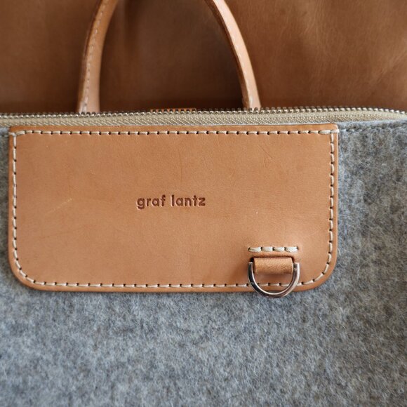 Graf Lantz Bedford Midi Backpack in Granite Merino Wool and Vachetta Leather - Picture 12 of 15